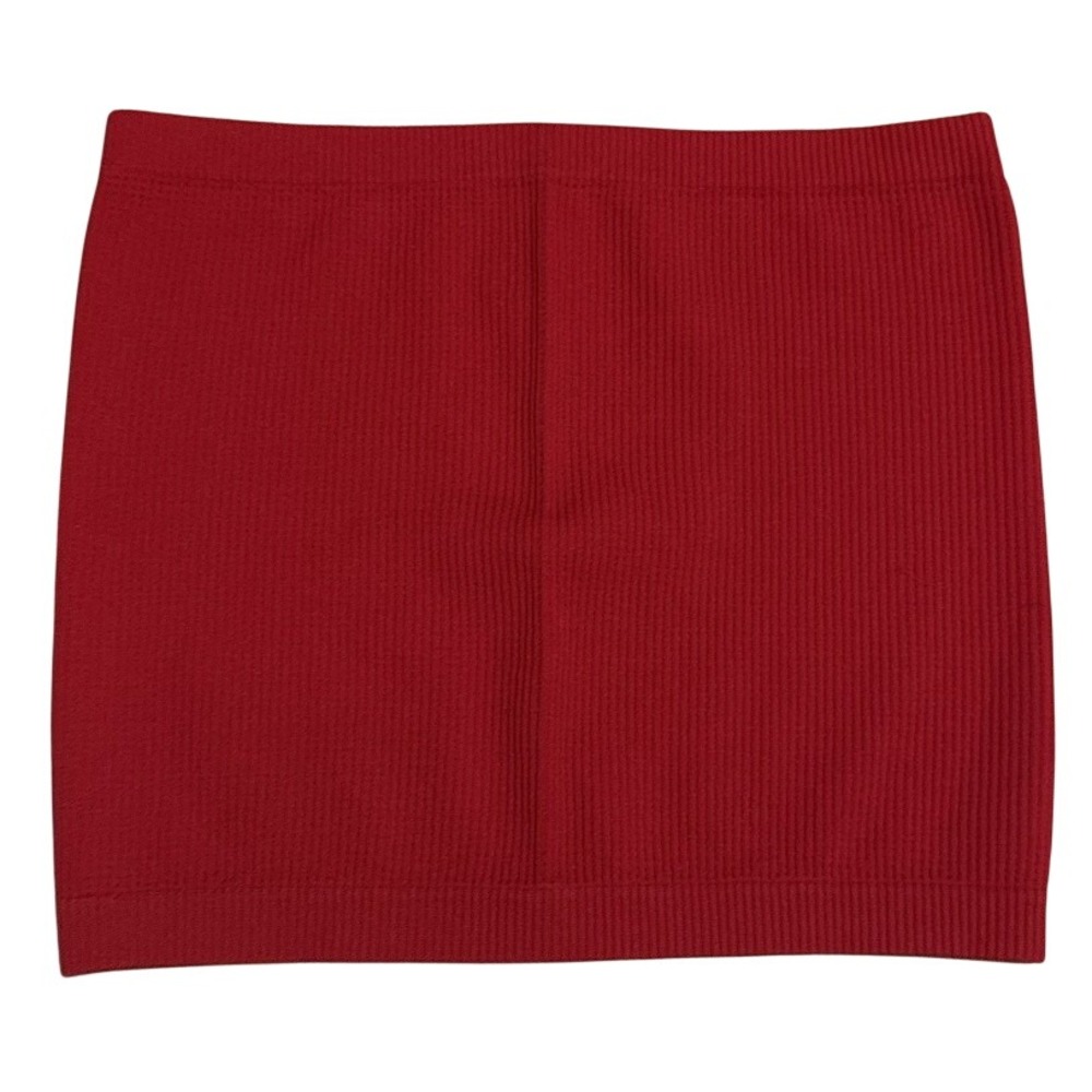 Justify‎ Tube Top Womens Medium Red Ribbed Bandeau Seamless Stretch Casual